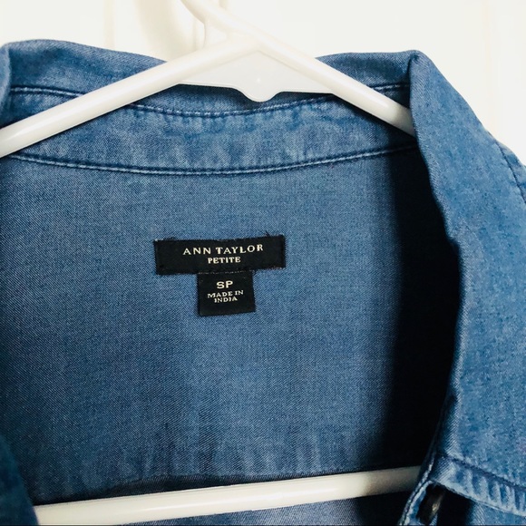Ann Taylor chambray high-low button down - Picture 2 of 5